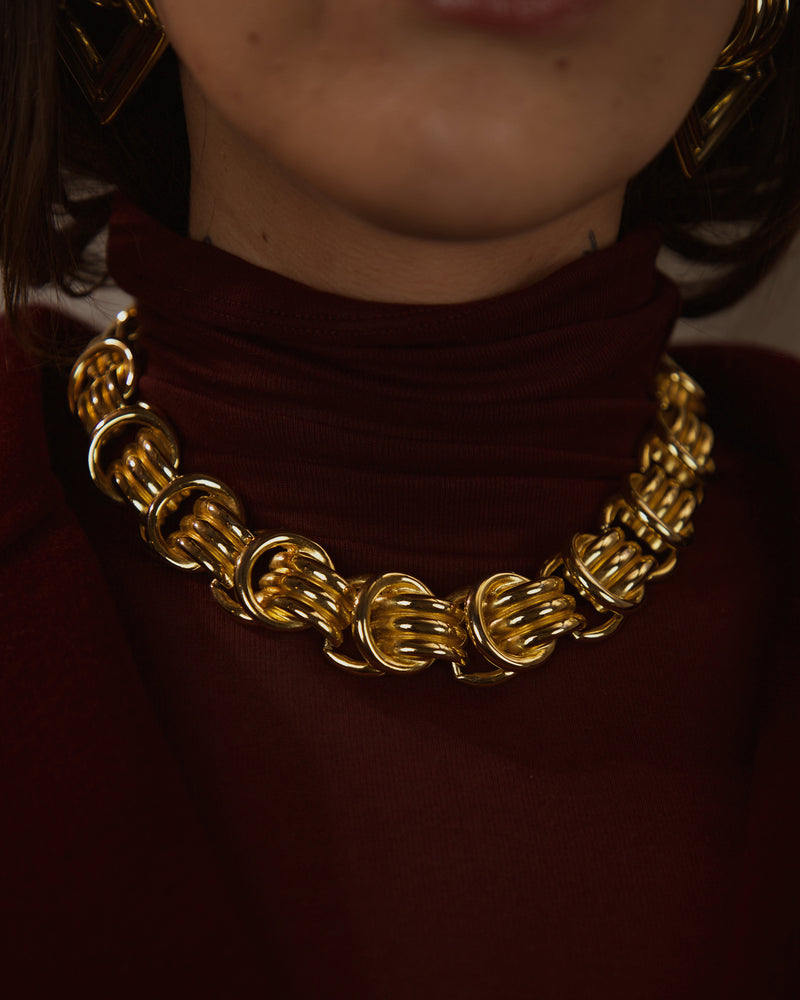 VINTAGE CHUNKY GOLD KNOT NECKLACE