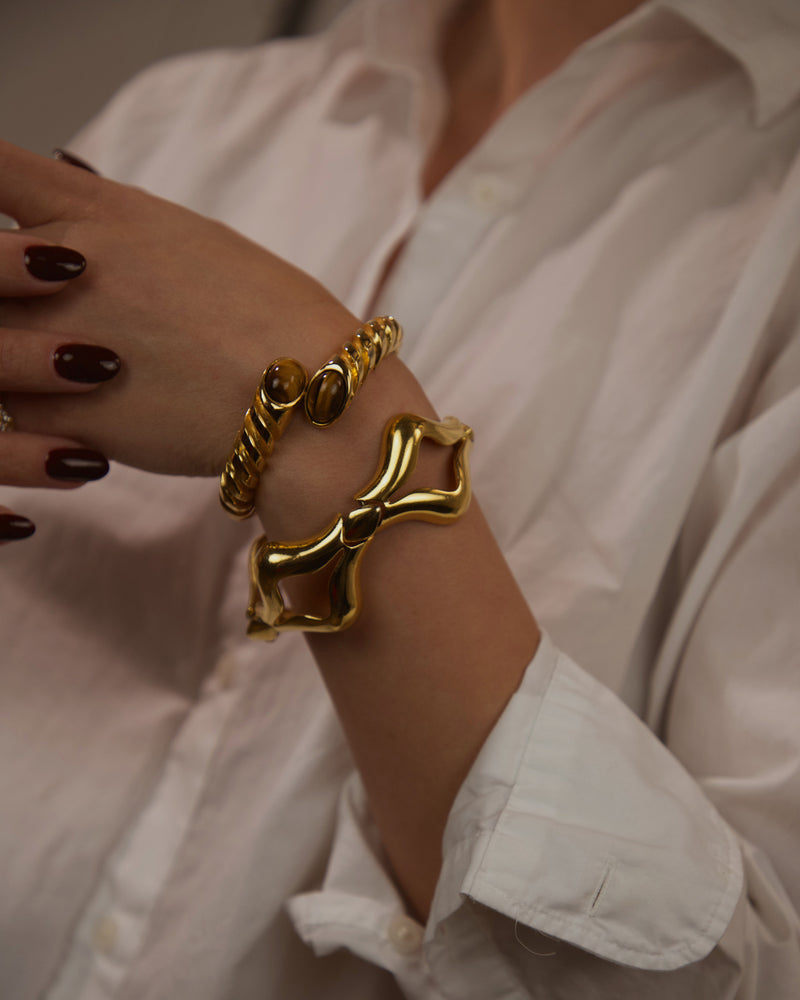 VINTAGE CHUNKY GOLD LINK BRACELET