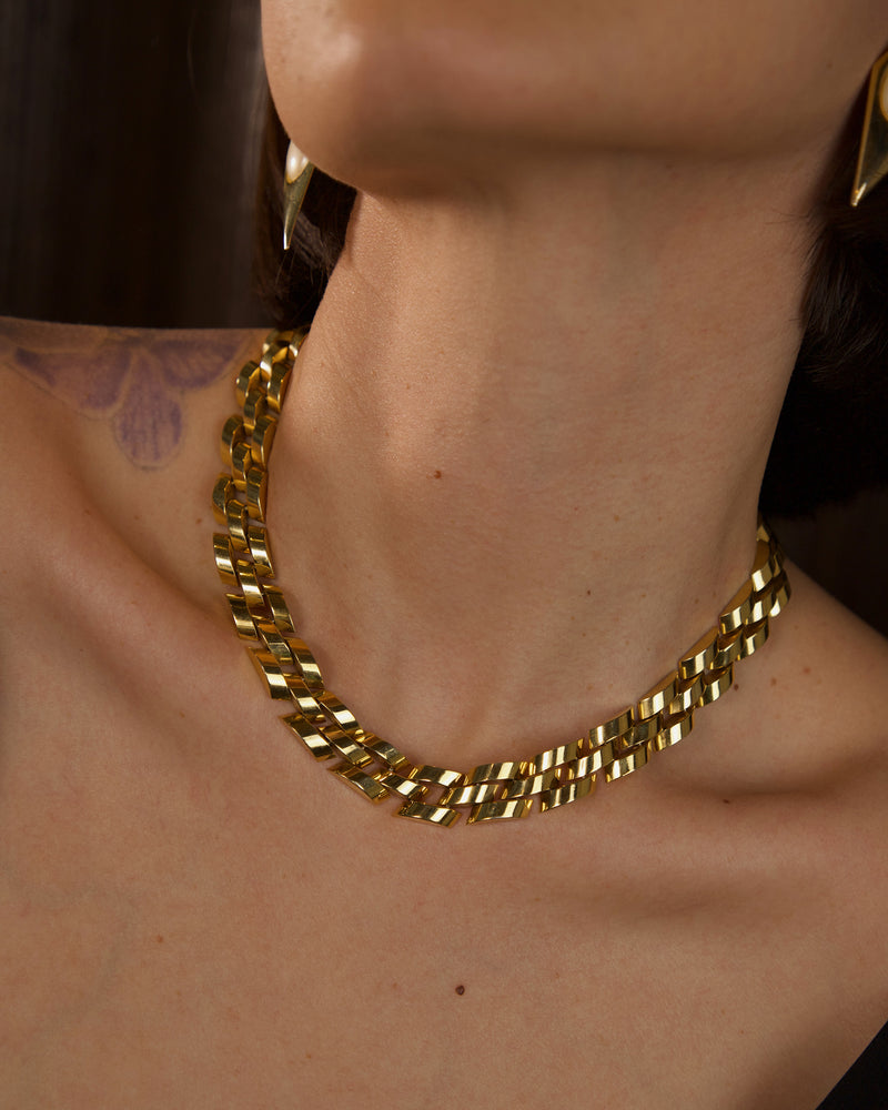 Vintage Chunky Panther Chain Necklace