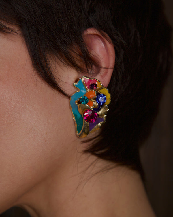 Vintage Colorful Handmade Abstract Earrings