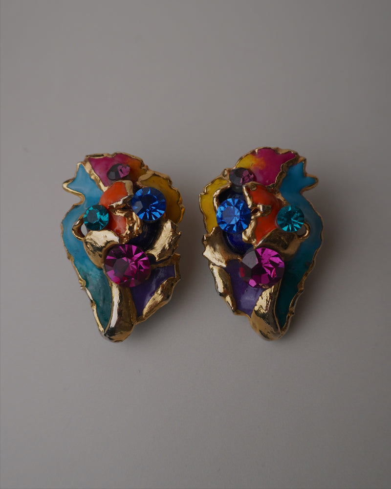 Vintage Colorful Handmade Abstract Earrings