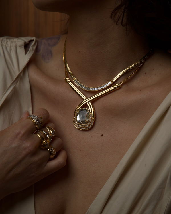 Vintage Crystal Baguette Necklace