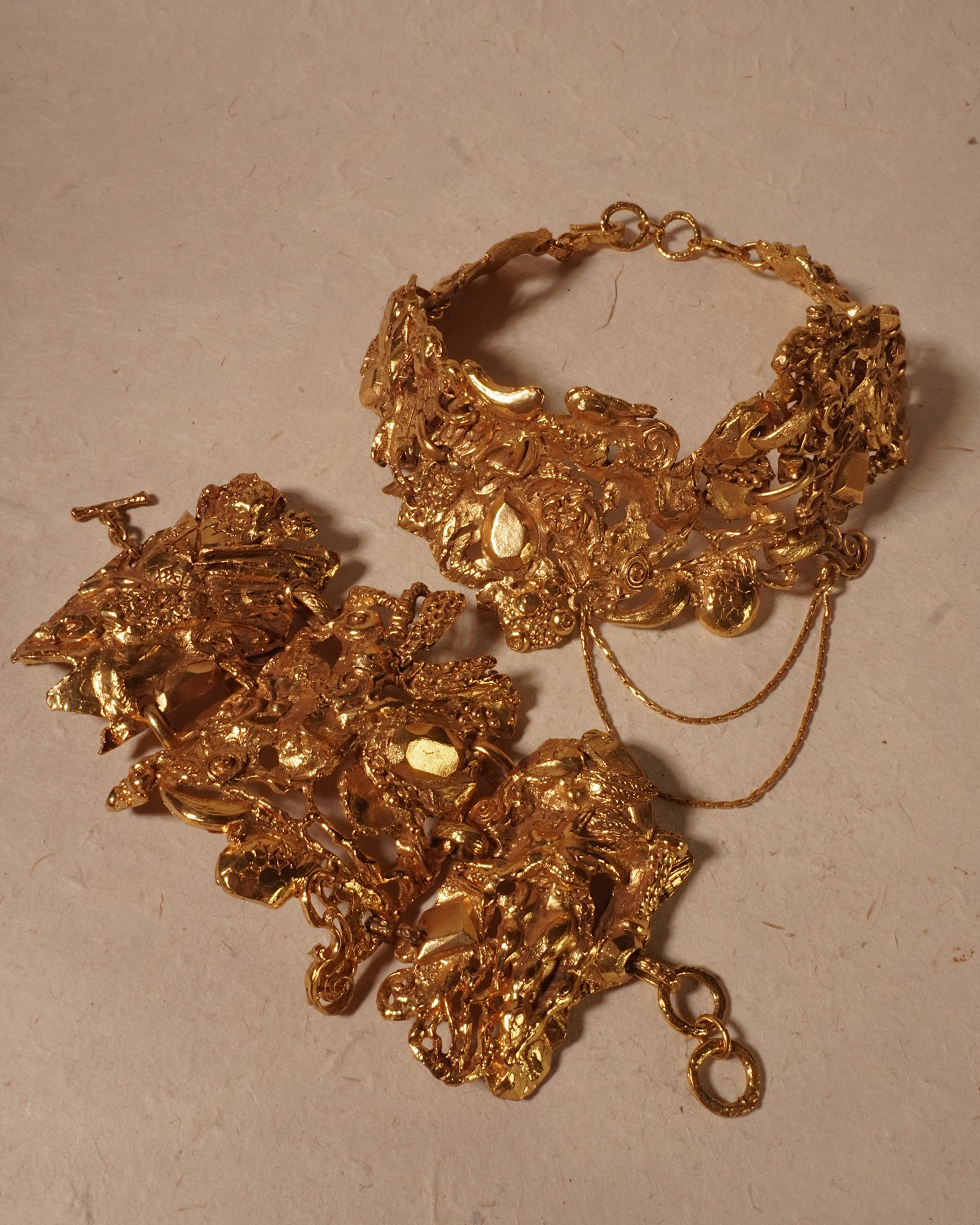 Vintage Christian Lacroix Gold Brutalist Set – Julia Vaughn