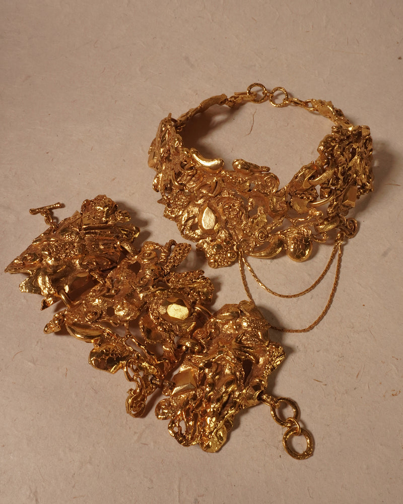 Vintage Christian Lacroix Gold Brutalist Set – Julia Vaughn