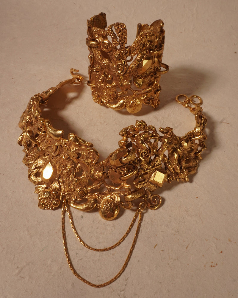Vintage Christian Lacroix Gold Brutalist Set – Julia Vaughn
