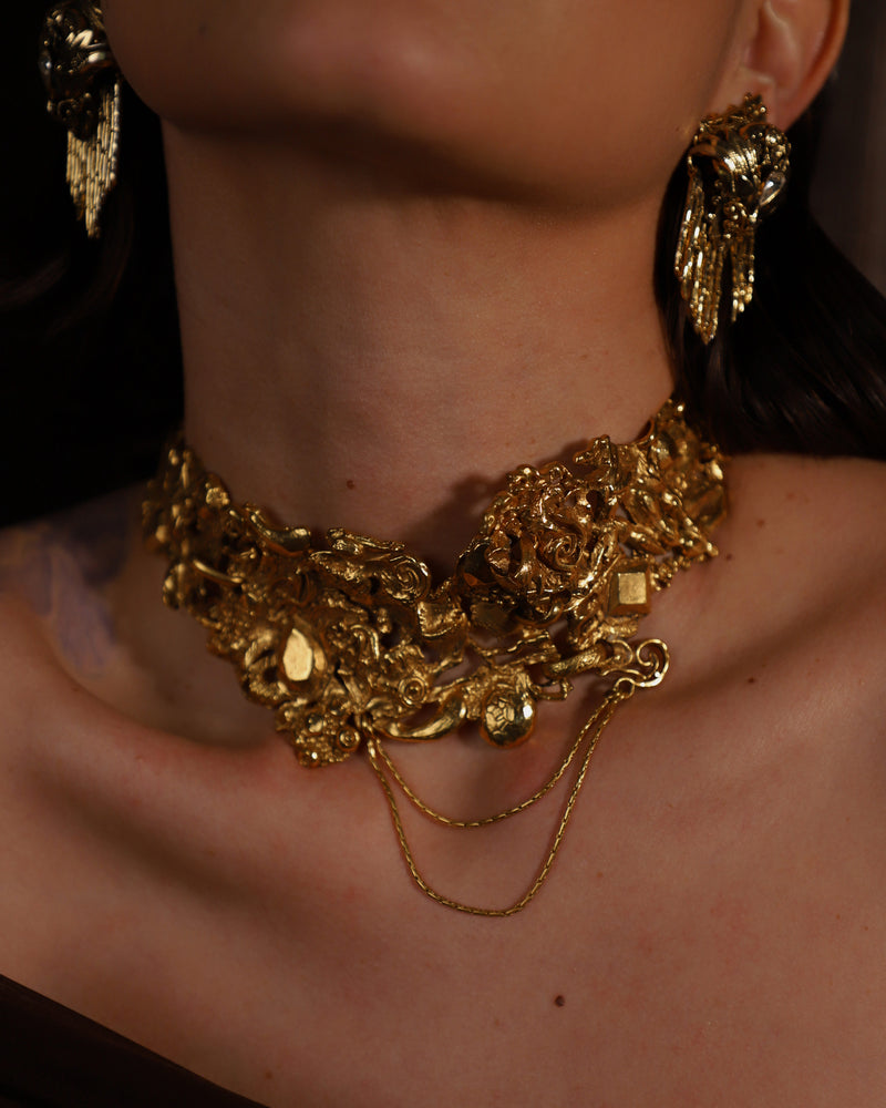 Vintage Christian Lacroix Gold Brutalist Set – Julia Vaughn