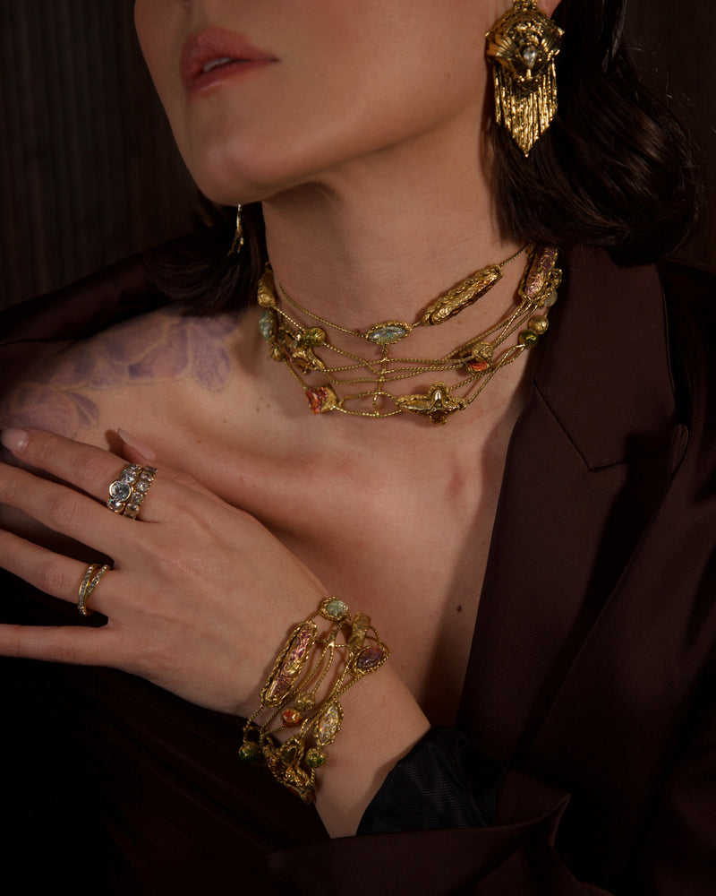 Christian Lacroix ヴィンテージ チャンキーブレスレット Vintage Christian Lacroix Multi-Strand Abstract Set – Julia Vaughn