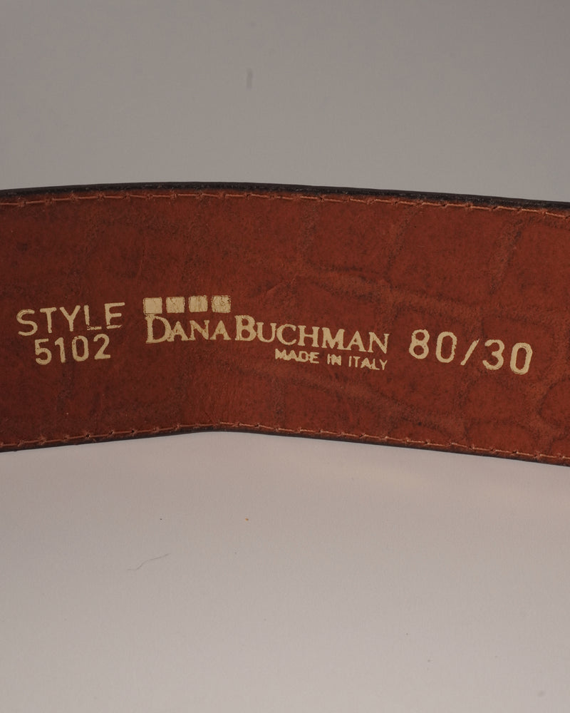 VINTAGE DB MATTE GOLD BUCKLE BROWN BELT