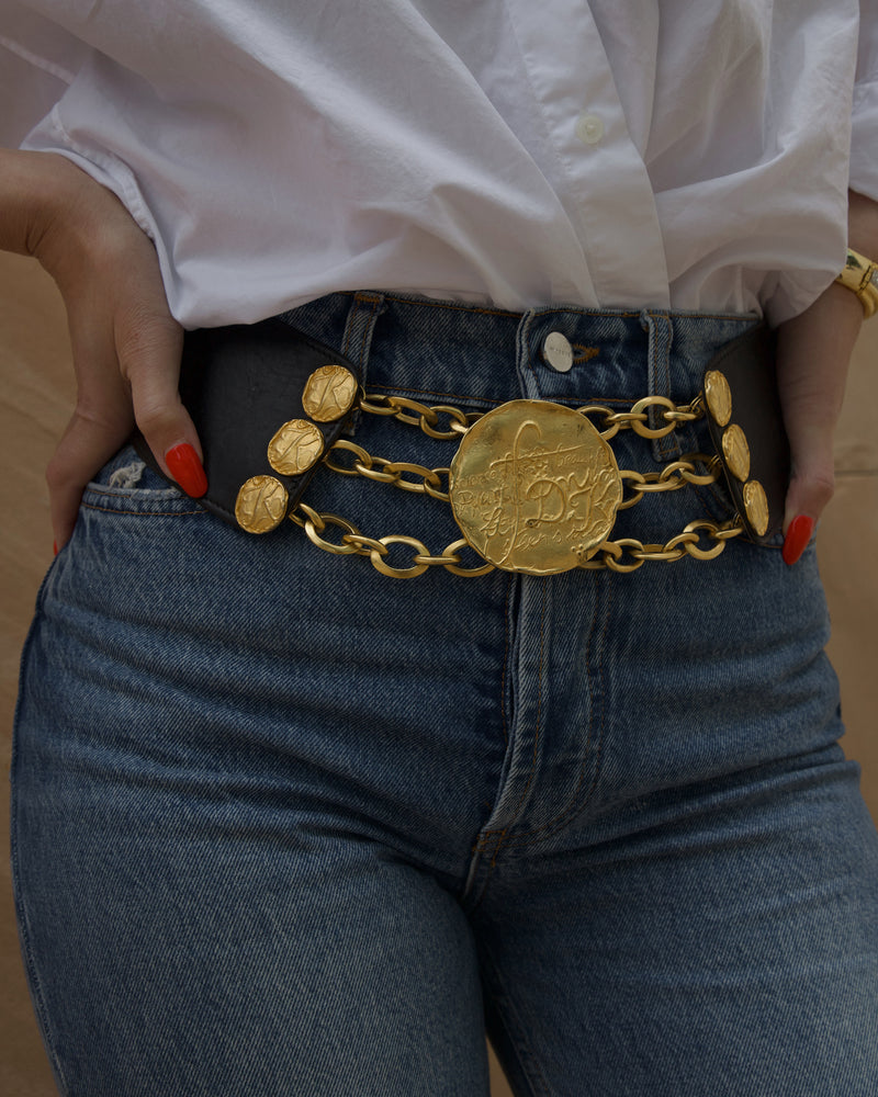 Vintage DK Chain Medallion Belt