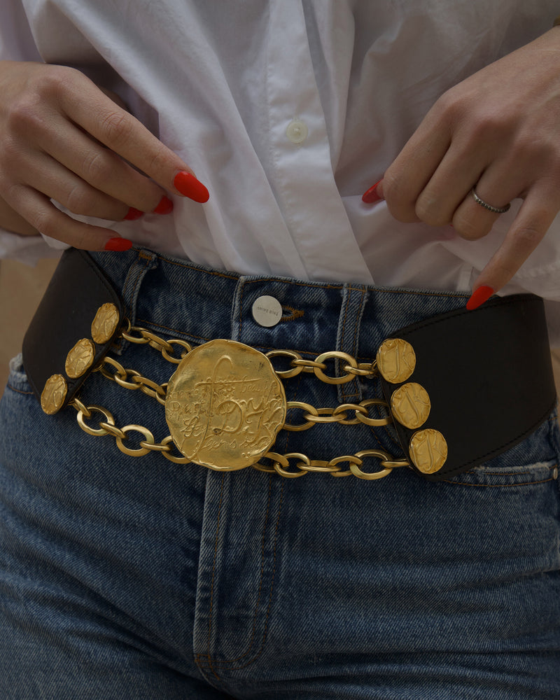 Vintage DK Chain Medallion Belt