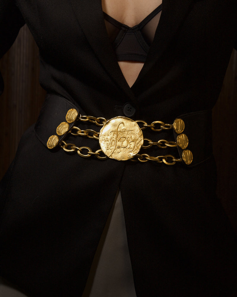 Vintage DK Chain Medallion Belt