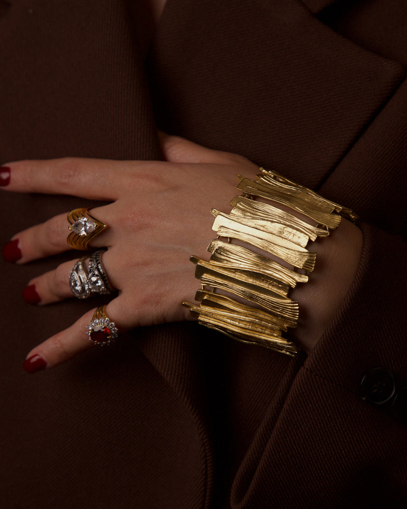 VINTAGE DOLCE VITA MATTE GOLD PANEL BRACELET