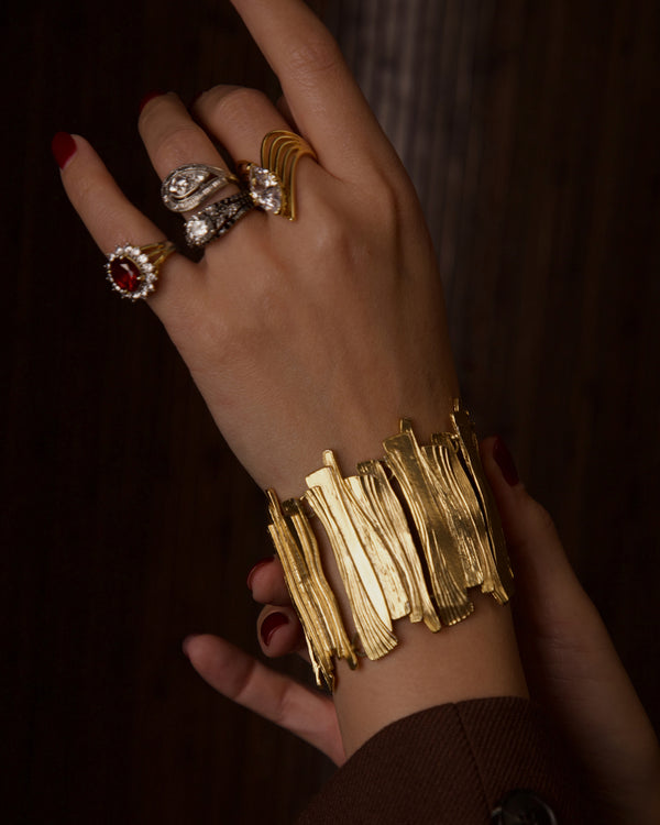 VINTAGE DOLCE VITA MATTE GOLD PANEL BRACELET