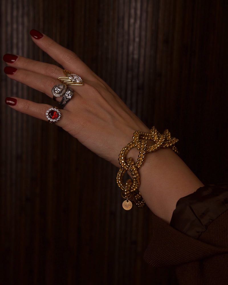 VINTAGE DOMINIQUE AURIENTIS GRANULATED LINK CHAIN BRACELET