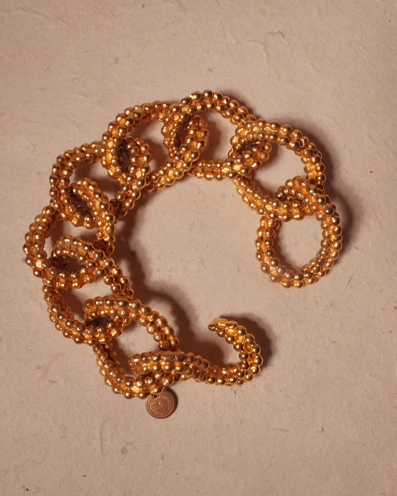 VINTAGE DOMINIQUE AURIENTIS GRANULATED LINK CHAIN BRACELET