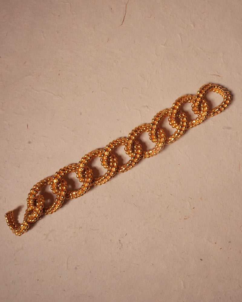VINTAGE DOMINIQUE AURIENTIS GRANULATED LINK CHAIN BRACELET