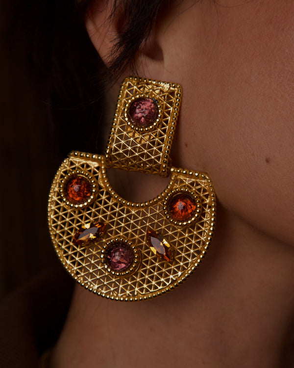 VINTAGE DOMINIQUE AURIENTIS RHINESTONE & CABOCHON DOOR KNOCKERS