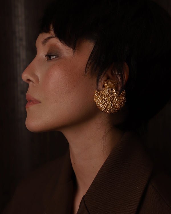 VINTAGE DOMINIQUE AURIENTIS WHEAT & CORN HARVEST EARRINGS