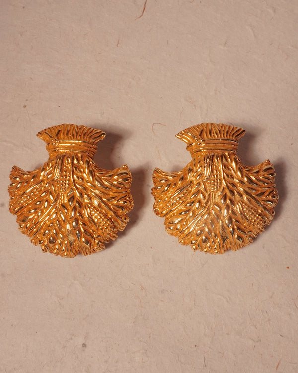 VINTAGE DOMINIQUE AURIENTIS WHEAT & CORN HARVEST EARRINGS