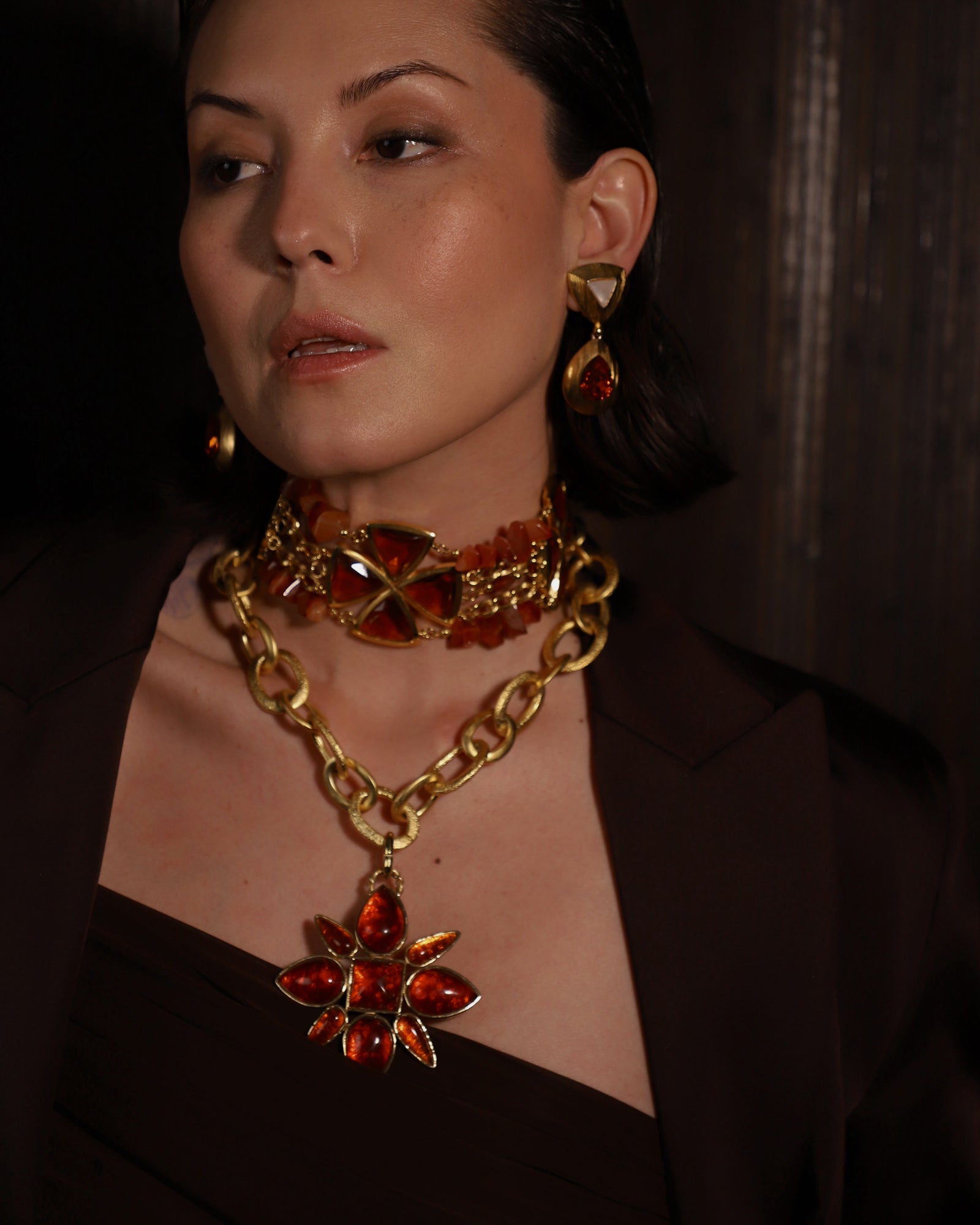 Dior by JOHN GALLIANO★ヌメ革 カンザシ ヘアアクセ Vintage Dior (by Galliano) Topaz Cross Choker – Julia Vaughn