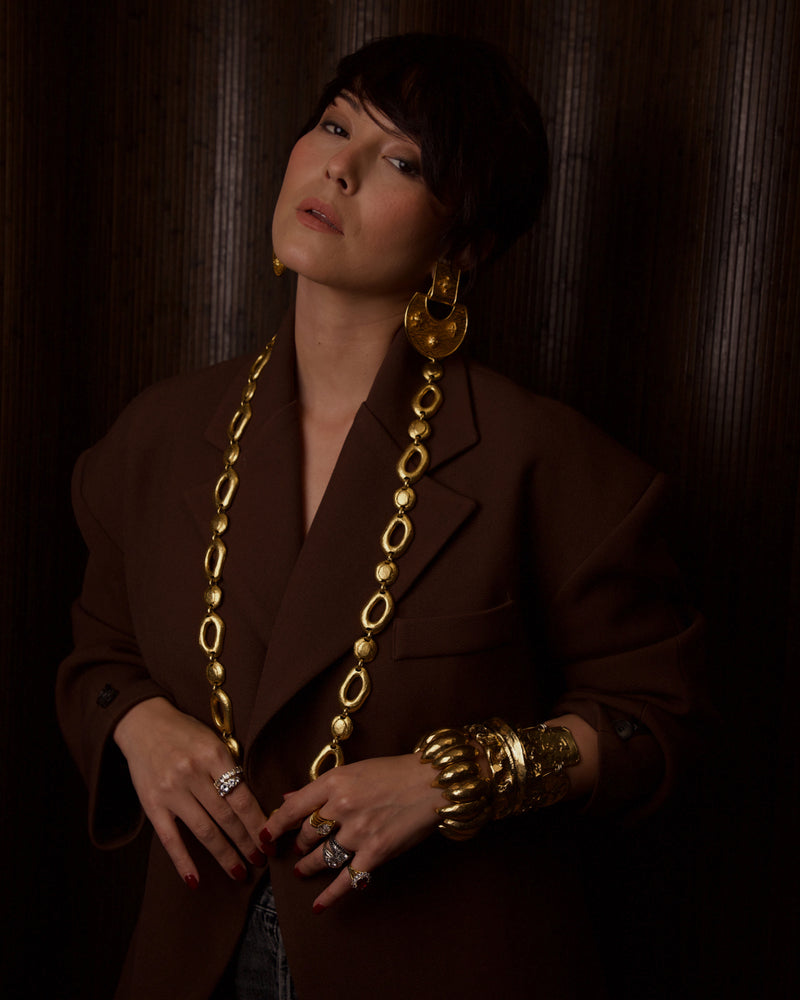 VINTAGE EDOUARD RAMBAUD MATTE GOLD NECKLACE