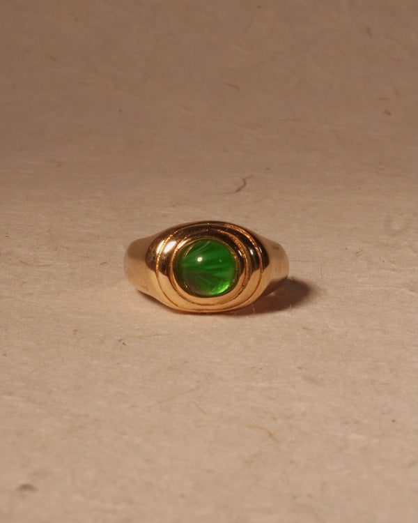 Vintage Emerald Cabochon RIng (Sz 6)