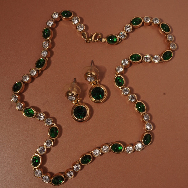 VINTAGE EMERALD GLASS CAB SET – Julia Vaughn