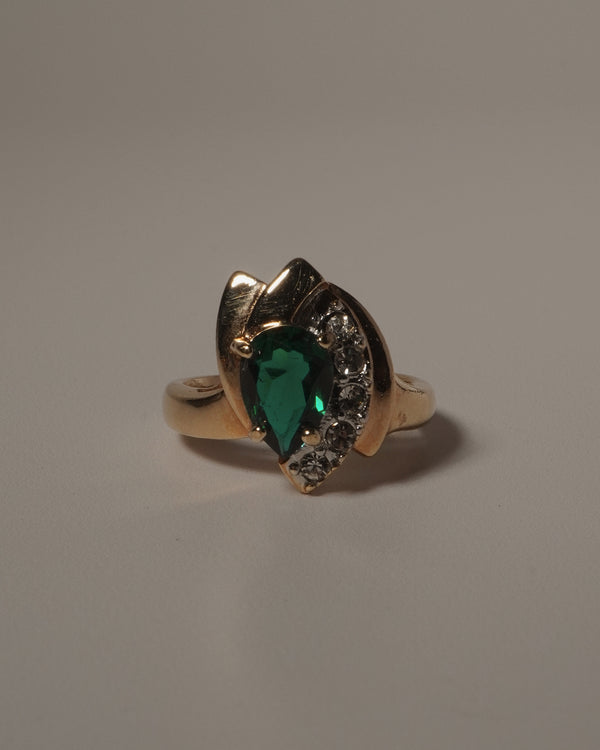 VINTAGE EMERALD TEARDROP RING