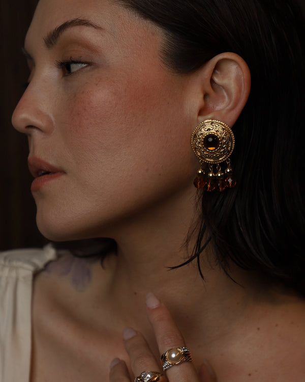 Vintage Etruscan Dome Shaker Clip Ons