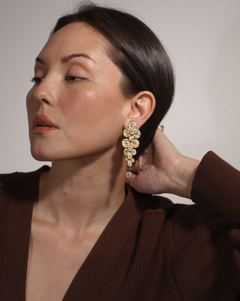 VINTAGE ETRUSCAN ARTICULATED DROP EARRINGS