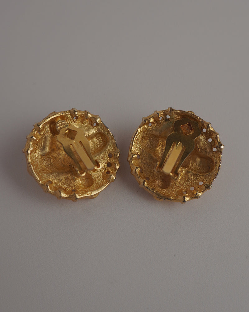 VINTAGE ETRUSCAN BUTTON CLIP ONS