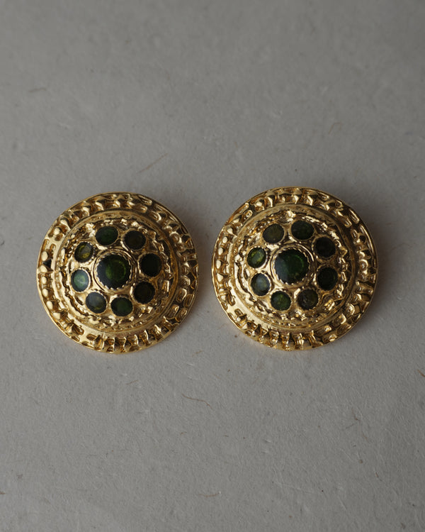 Vintage Etruscan Enamel Dome Clip Ons