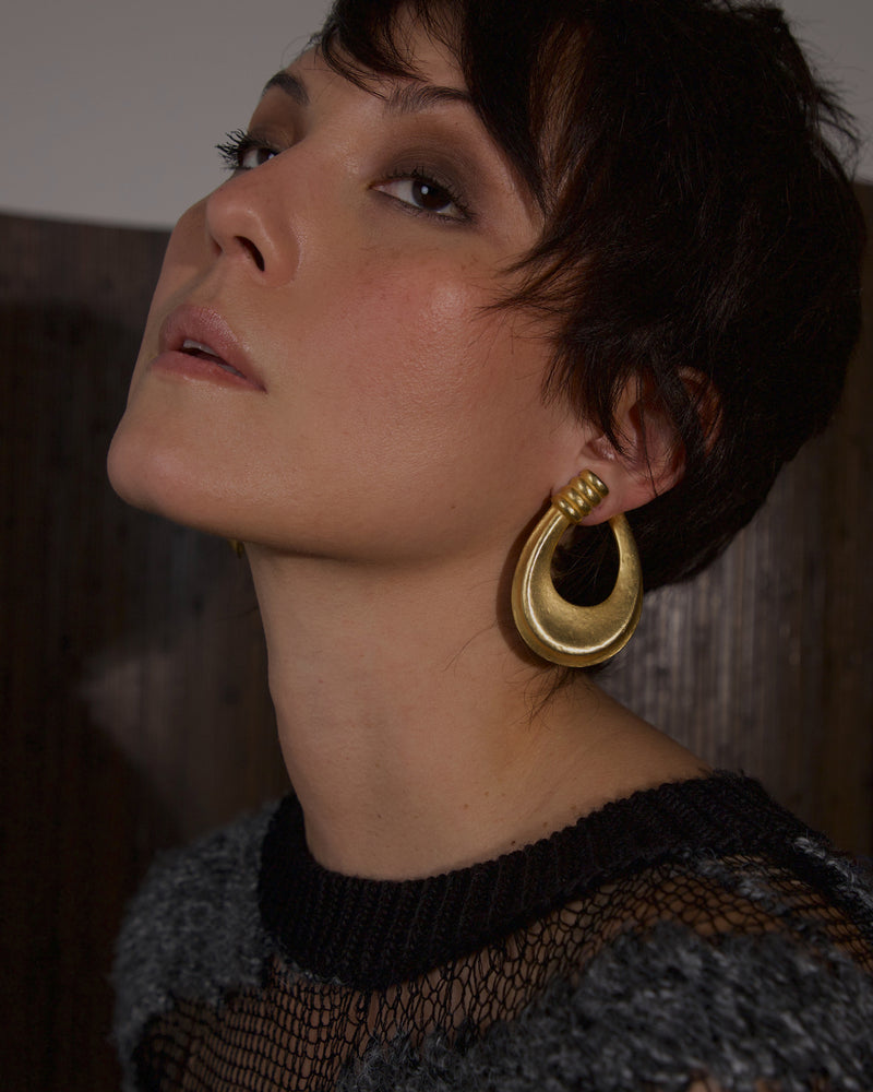 Vintage Etruscan Large Hoop Earrings