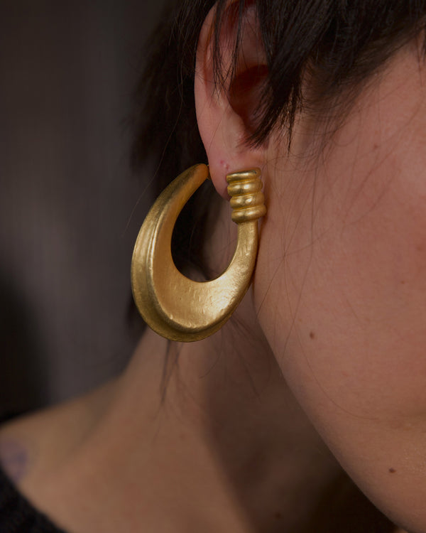 Vintage Etruscan Large Hoop Earrings