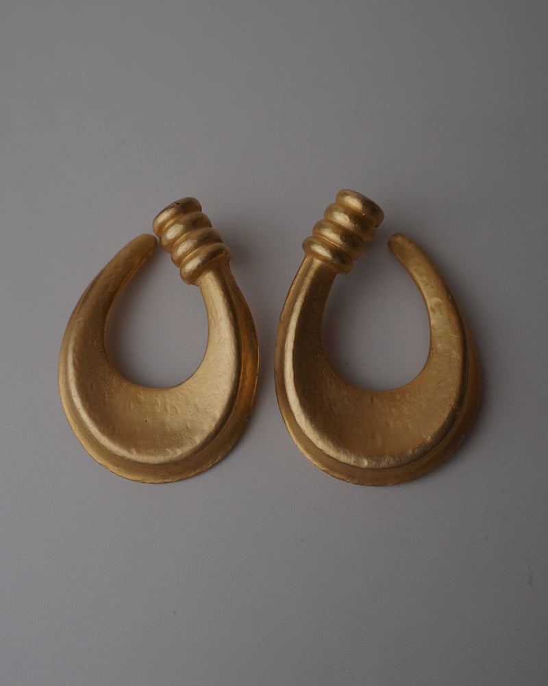 Vintage Etruscan Large Hoop Earrings