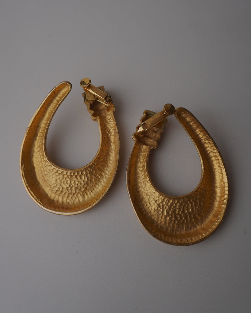 Vintage Etruscan Large Hoop Earrings