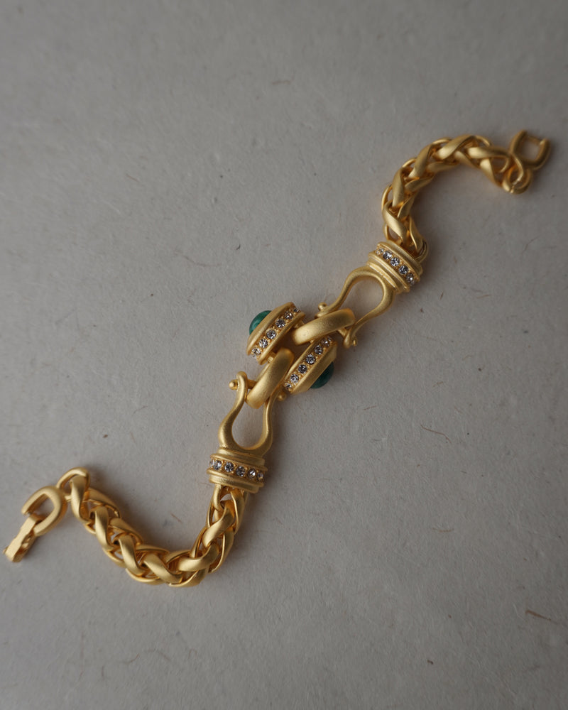 Vintage Etruscan Matte Wheat Chain Bracelet
