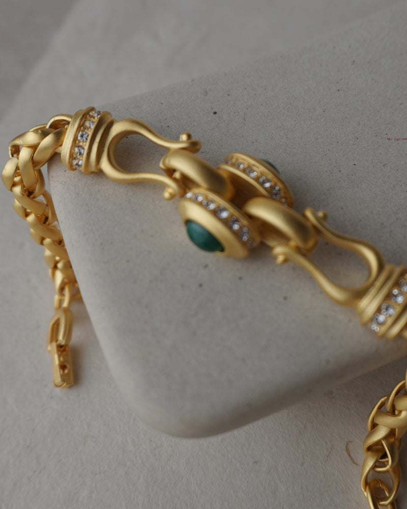 Vintage Etruscan Matte Wheat Chain Bracelet