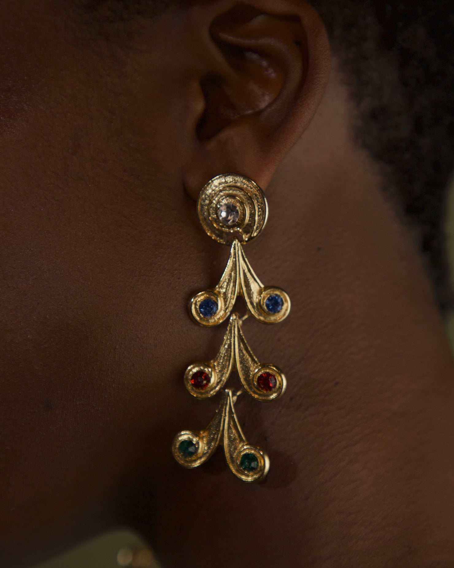 VINTAGE ETRUSCAN MULTI-COLORED DROP EARRINGS – Julia Vaughn
