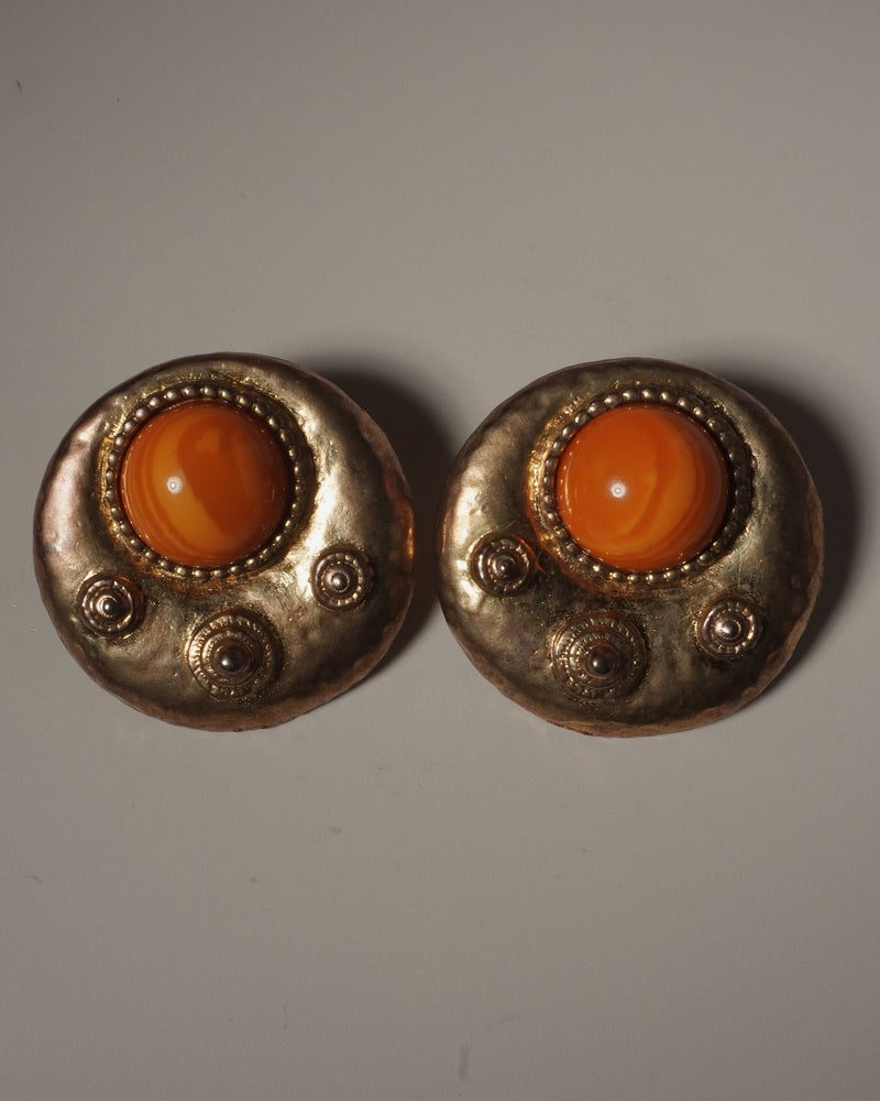 VINTAGE ETRUSCAN ORANGE CAB CLIP ONS