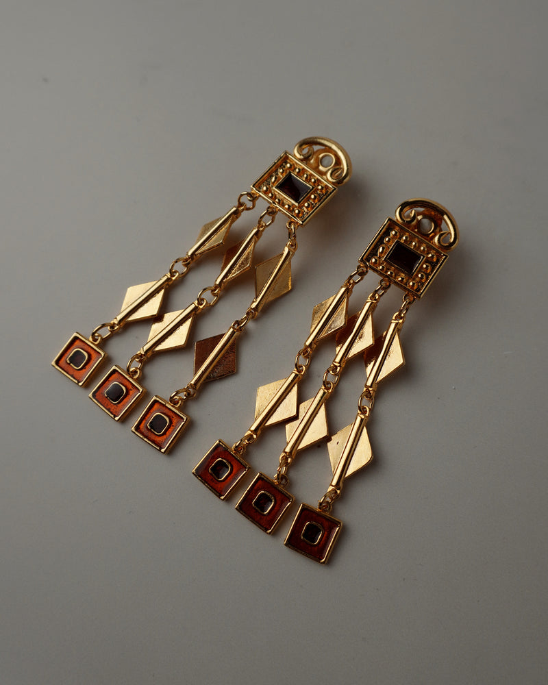 Vintage Etruscan Statement Drop Earrings