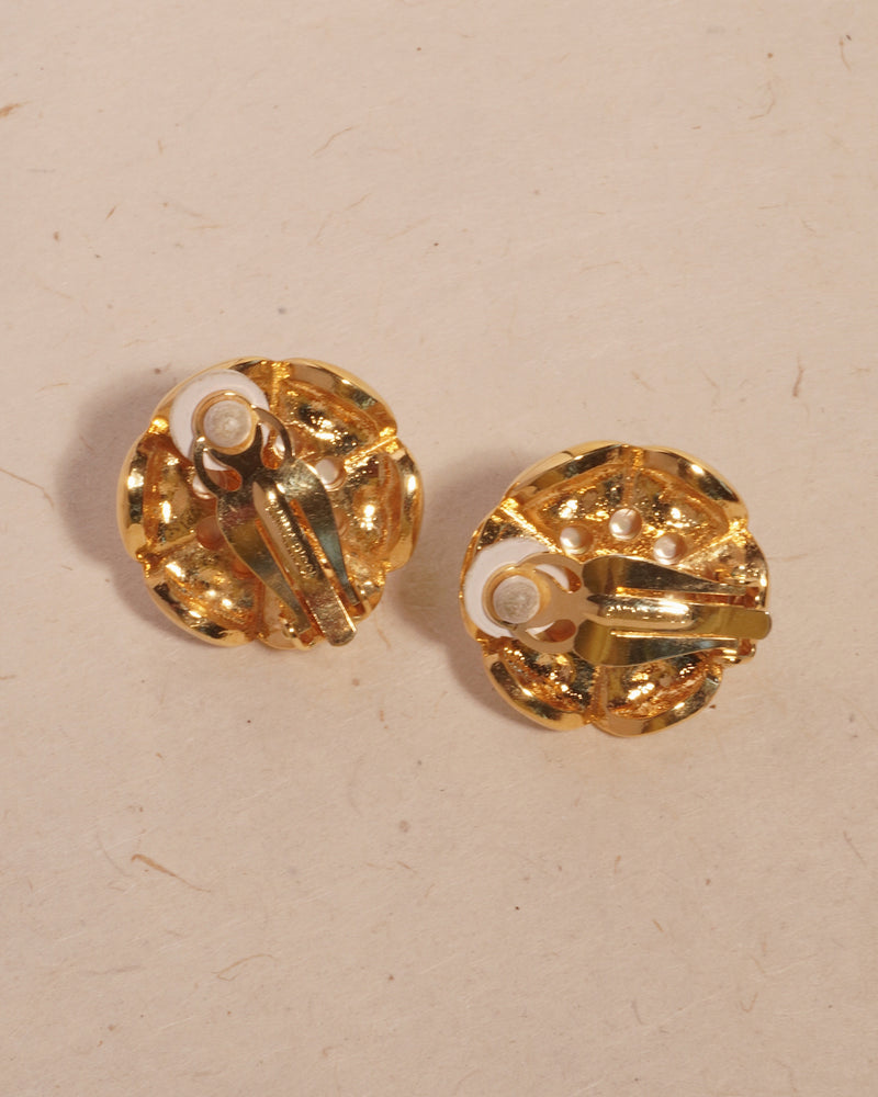 VINTAGE FAUX PEARL CAB BUTTON CLIP ONS