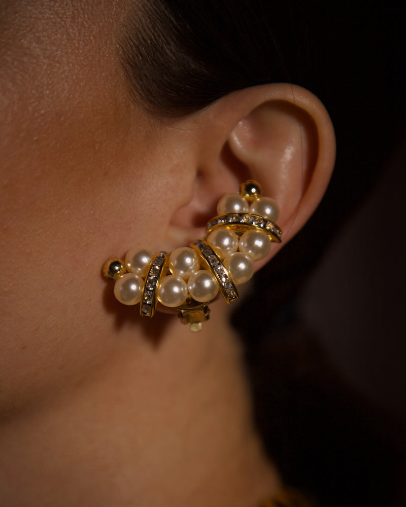 Vintage Faux Pearl Ear Climbers