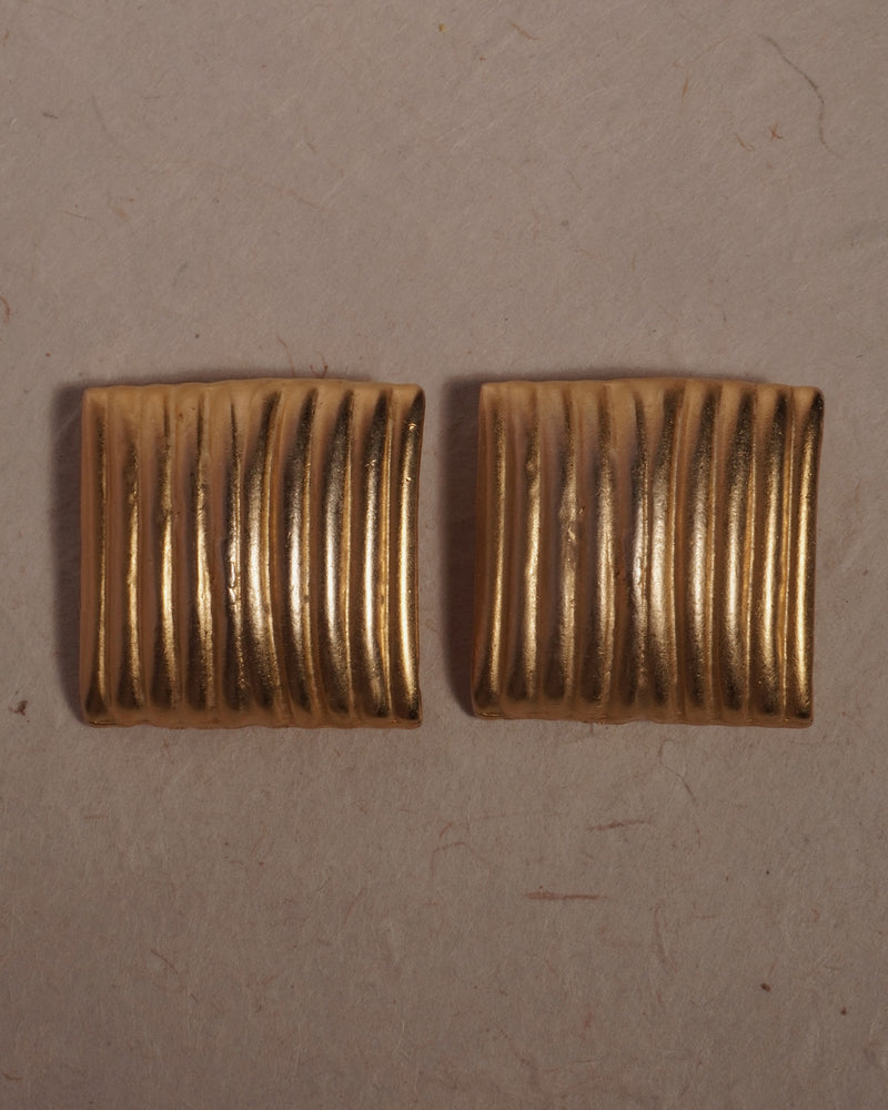 Vintage Fluted Square Clip Ons