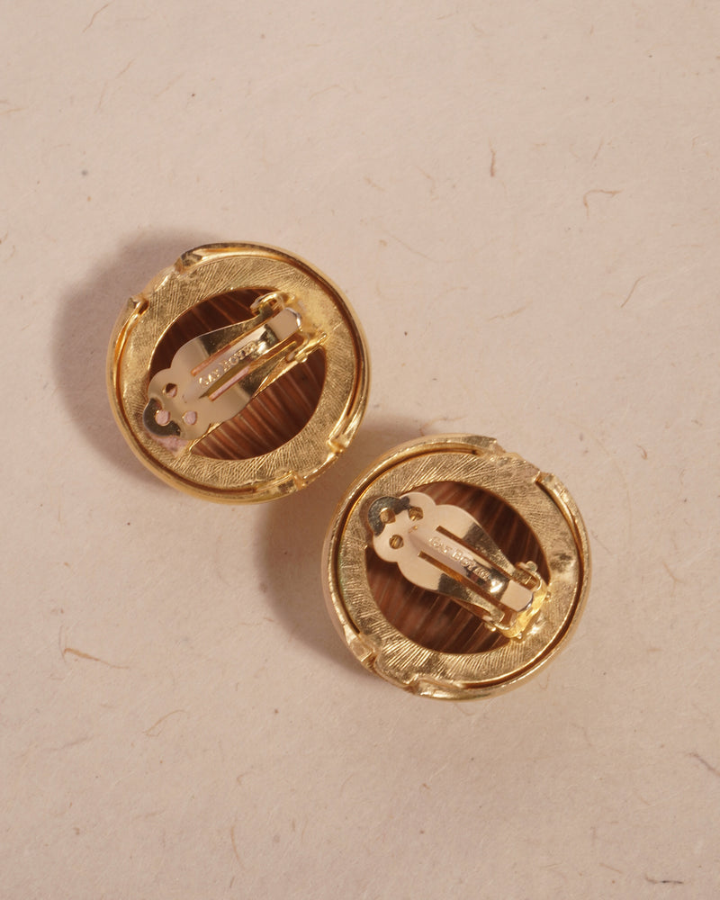 VINTAGE GAY BOYER RIBBED DOME EARRINGS