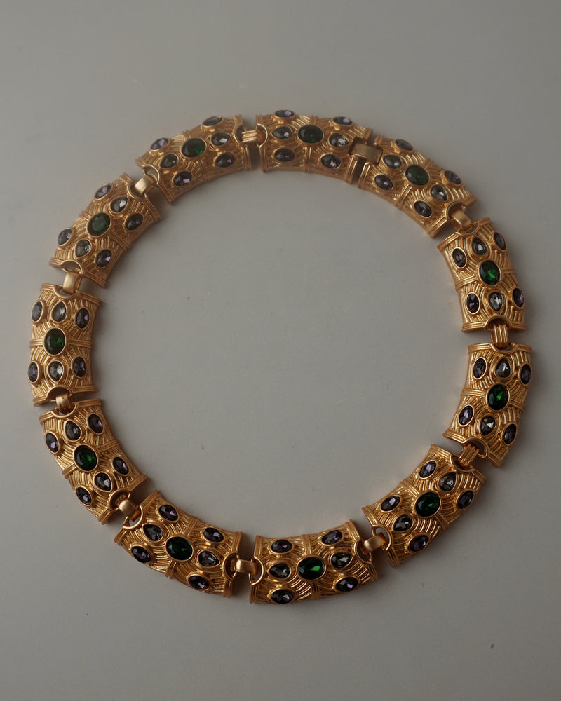 Vintage Gemstone Statement Necklace