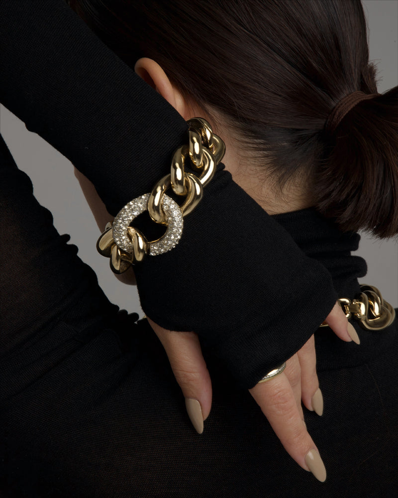 Vintage Givenchy Pave Link Bracelet