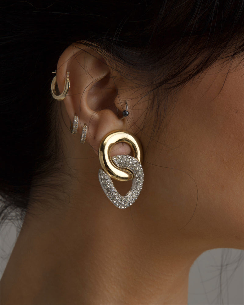 Vintage Givenchy Pave Link Earrings