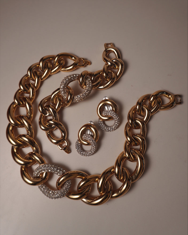 Vintage Givenchy Pave Link Necklace