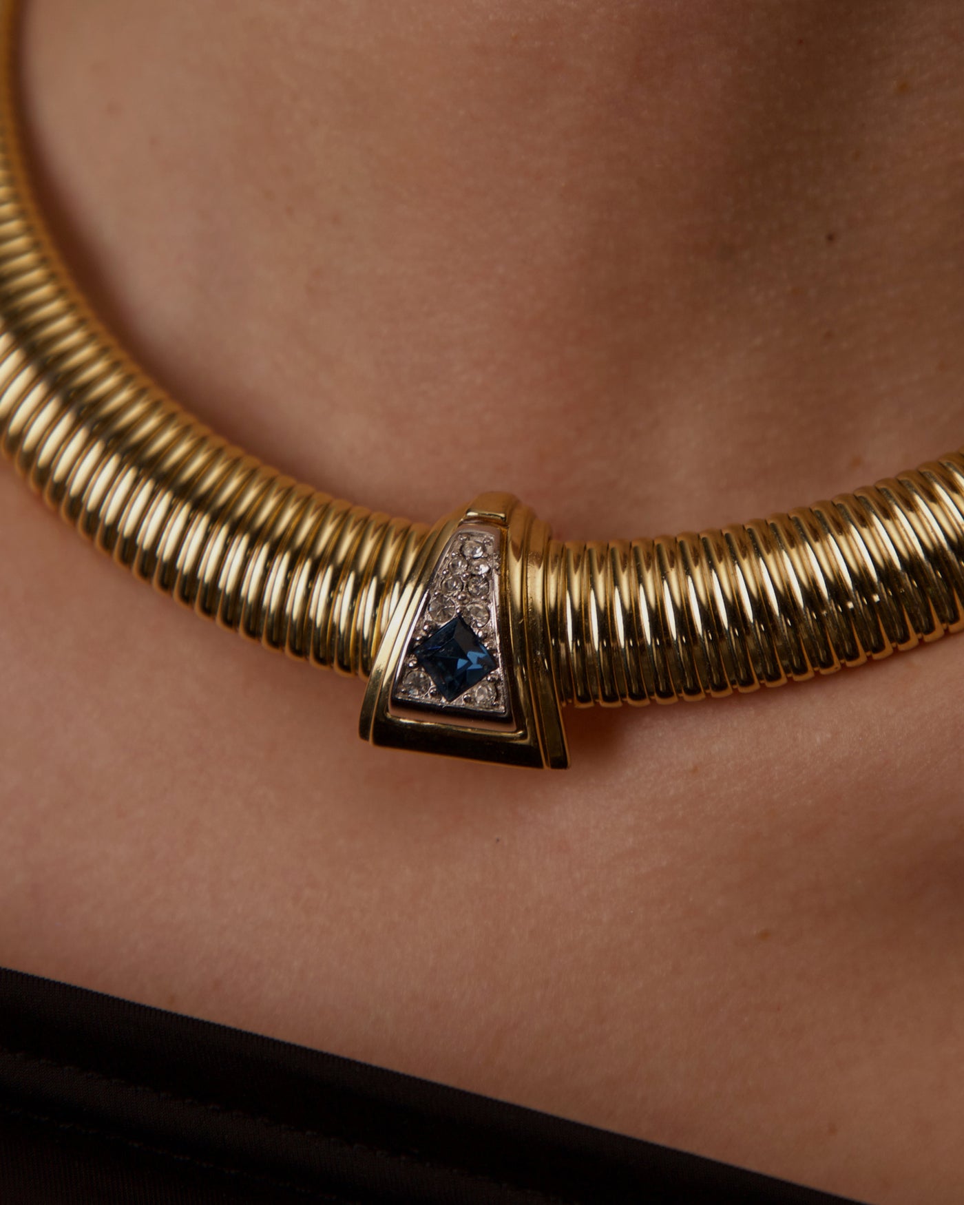 VINTAGE GIVENCHY SAPPHIRE CRYSTAL TUBOGAS NECKLACE – Julia Vaughn